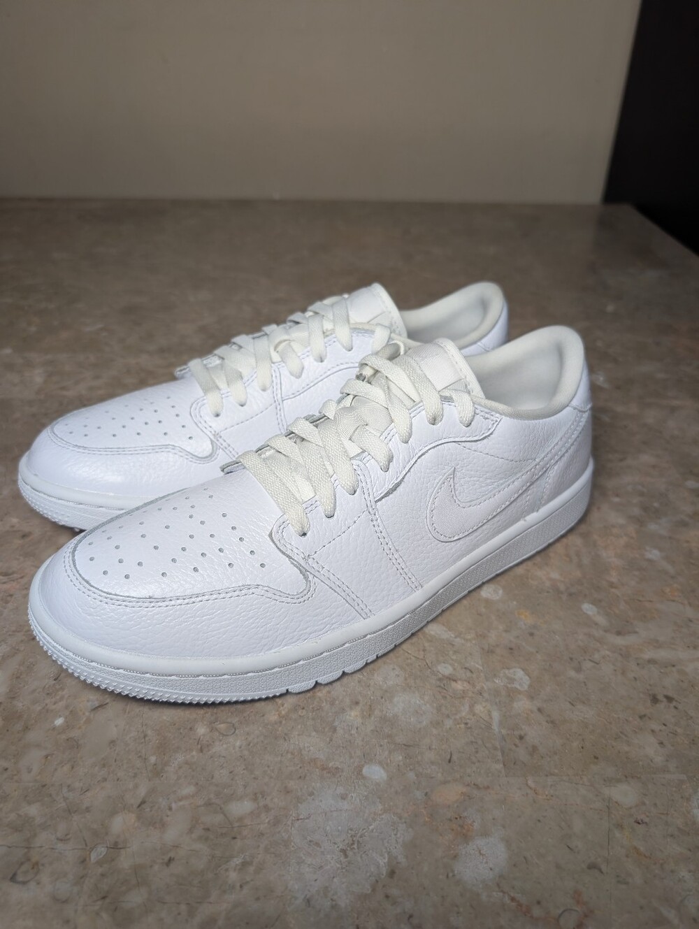 Nike Air Jordan 1 Low GS (2022) Golf Triple White #DD9315-101 Men's Size 10 - Picture 2 of 12